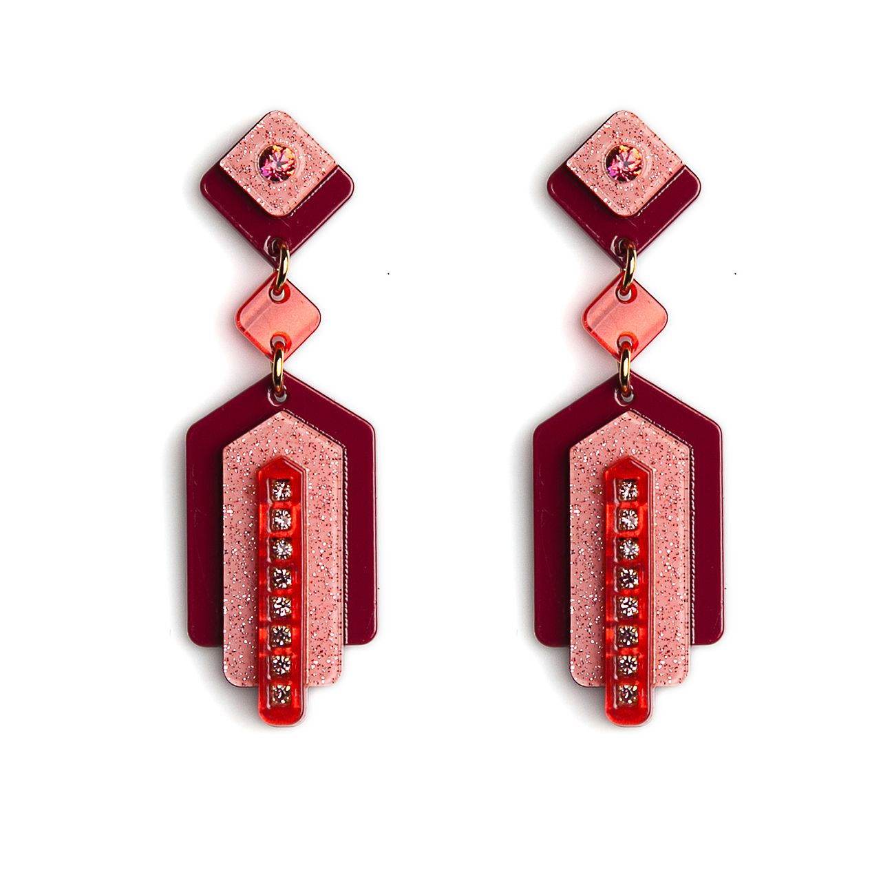 pendientes lola burdeos